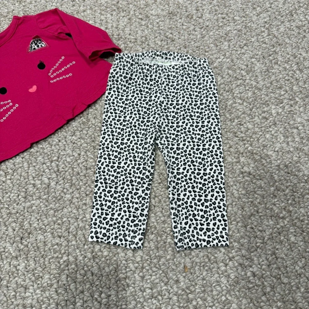 First Impressions Toddler Girls Shirt & Leopard Leggings Set‎ Size 3-6 Months